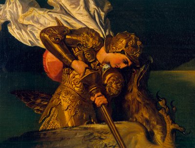 Ruggiero Rescuing Angelica (detail) by Jean Auguste Dominique Ingres